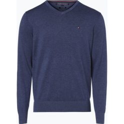 Swetry klasyczne męskie: Tommy Hilfiger – Sweter męski z dodatkiem jedwabiu, niebieski