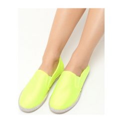 Trampki damskie slip on: Limonkowe Neonowe Tenisówki Milo