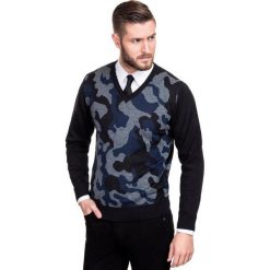 Sweter DARIO 14-110SR. Pomarańczowe swetry męskie Giacomo Conti, na zimę, m, moro, z wełny, bez kołnierzyka, bez kaptura. Za 199,00 zł.