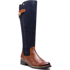 Oficerki CAPRICE - 9-25524-21 Cognac Multi 388. Brązowe buty zimowe damskie Caprice, z materiału, na obcasie. Za 549,90 zł.
