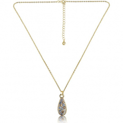 Pozłacany naszyjnik "Cannes" z kryształkami Swarovski - dł. 42 cm. Żółte naszyjniki damskie METROPOLITAN, pozłacane. W wyprzedaży za 65,95 zł.
