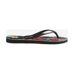 Havaianas Slim Tropical Floral Japonki Czarny. Czarne klapki damskie Havaianas, w paski, z materiału, bez obcasa. Za 137,95 zł.