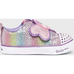 Skechers - Tenisówki dziecięce. Różowe trampki dziewczęce Skechers, bez wzorów, z materiału, bez zapięcia. Za 199,90 zł.
