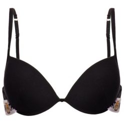 Biustonosz z fiszbiną Moschino Underwear & Swim A4623 9003. Czarne biustonosze Moschino Underwear & Swim, bez wzorów, z elastanu. W wyprzedaży za 229,00 zł.