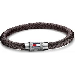 Skórzana bransoletka "Casuc" w kolorze brązowym. Szare bransoletki damskie TOMMY HILFIGER, ze skóry, ze stali. W wyprzedaży za 129,95 zł.