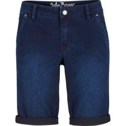 Bermudy "power-stretch" bonprix ciemnoniebieski. Niebieskie jeansy damskie bonprix. Za 99,99 zł.
