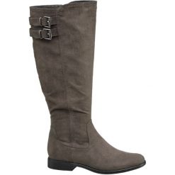 Buty zimowe damskie: kozaki damskie Graceland szarobrązowe