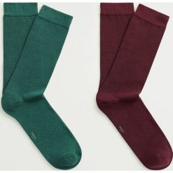 Mango Man - Skarpety ESTRU (2-pack). Zielone skarpetki męskie Mango Man, bez wzorów, z elastanu. Za 49,90 zł.