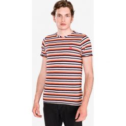 Scotch & Soda Koszulka Pomarańczowy Wielokolorowy. Pomarańczowe podkoszulki męskie Scotch & Soda, l, w paski, z bawełny, bez kołnierzyka, z krótkim rękawem, krótkie. Za 176,95 zł.