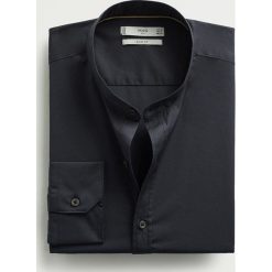 Mango Man - Koszula Porto. Czarne koszule męskie Mango Man, s, bez wzorów, z bawełny, eleganckie, ze stójką, z długim rękawem. Za 199,90 zł.