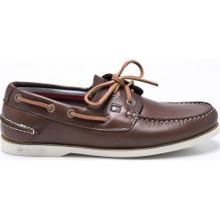 Tommy Hilfiger - Mokasyny. Pomarańczowe mokasyny męskie marki TOMMY HILFIGER, ze skóry, z okrągłym noskiem. W wyprzedaży za 359,90 zł.