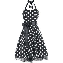 H&R London Big Dot Dress Sukienka czarny. Czarne sukienki balowe H&R London, na imprezę, s, w grochy, z satyny, z klasycznym kołnierzykiem. Za 264,90 zł.