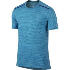 Koszulki sportowe męskie: koszulka do biegania męska NIKE DRI-FIT COOL TAILWIND STRIPE SHORT SLEEVE / 724809-418 – NIKE DRI-FIT COOL TAILWIND STRIPE SHORT SLEEVE