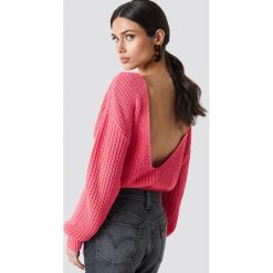 Glamorous Sweter z odkrytymi plecami - Pink. Różowe swetry damskie marki Glamorous, bez wzorów, z dzianiny, z długim rękawem, długie, bez kaptura. Za 121,95 zł.