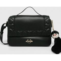 Love Moschino - Torebka. Czarne torebki klasyczne damskie Love Moschino, w paski, z materiału, casualowe, na ramię, średnie, bez dodatków. Za 949,90 zł.