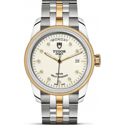 ZEGAREK TUDOR GLAMOUR DATE + DAY 56003 68063 OPAL/WHITE 10BR. Białe zegarki męskie TUDOR. Za 18190,00 zł.