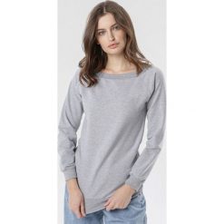 Ciemnoszara Bluza Bessie. Szare bluzy damskie Born2be, xl, bez wzorów, z dzianiny, z długim rękawem, długie, bez kaptura. Za 79,99 zł.