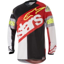 Koszulka off road ALPINESTARS MX RACER FLAGSHIP kolor biały/czarny/czerwony, rozmiar XL. Czerwone koszulki męskie ALPINESTARS MX, xl, bez wzorów, z mikrofibry, bez kołnierzyka, bez rękawów. W wyprzedaży za 99,00 zł.