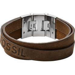 Fossil - Bransoletka skórzana. Pomarańczowe bransoletki męskie Fossil, metalowe. Za 259,90 zł.