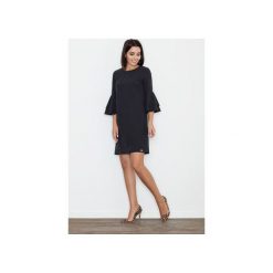 Sukienka M564 Czarny. Czarne sukienki damskie FIGL, na imprezę, xl, bez wzorów, eleganckie, z falbankami, bez rękawów. Za 159,00 zł.