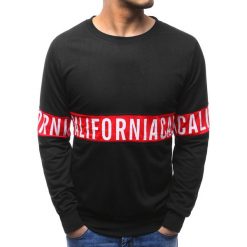 Bluzy męskie: Bluza męska z nadrukiem czarna (bx3495)