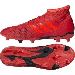 Buty piłkarskie adidas Predator 19.2 Fg M D97940. Czerwone buty sportowe męskie Adidas, z materiału, bez zapięcia, do piłki nożnej. W wyprzedaży za 619,00 zł.