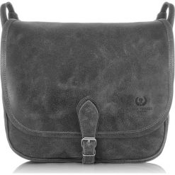 Skórzana torba listonoszka damska vintage PAOLO PERUZZI GA301 szara - Szary. Szare listonoszki damskie Paolo Peruzzi, w paski, ze skóry, vintage, bez dodatków. Za 359,99 zł.