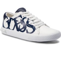 Sneakersy GUESS - Circus FJ6CIR LEA12 100H. Niebieskie trampki chłopięce Guess, z aplikacjami, ze skóry ekologicznej, bez zapięcia. Za 299,00 zł.