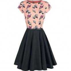 Pussy Deluxe Ice Cream Love Dress Sukienka czarny/różowy. Czarne sukienki marki Pussy Deluxe, l, z dekoltem w łódkę. Za 99,90 zł.
