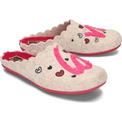 MANITU 320625-8 beige/pink, kapcie damskie. Różowe kapcie damskie Manitu. Za 149,90 zł.