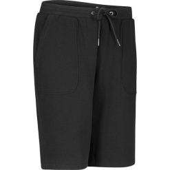 Bermudy dresowe bawełniane, krótkie bonprix czarny. Czarne spodnie damskie bonprix, z bawełny. Za 59,99 zł.