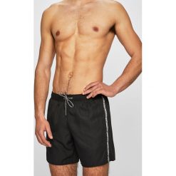 Emporio Armani - Kąpielówki. Czarne kąpielówki męskie Emporio Armani, s, bez wzorów, z poliesteru. W wyprzedaży za 259,90 zł.