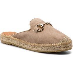 Espadryle KANNA - 19KV7009 Ante Taupe. Brązowe espadryle damskie Kanna, bez wzorów, ze skóry, bez obcasa. W wyprzedaży za 199,00 zł.