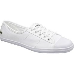 Lacoste Ziane BL 1 CFA 737CFA0065001 39,5 Białe. Białe buty sportowe damskie Lacoste, bez wzorów, ze skóry, sportowe. W wyprzedaży za 299,99 zł.