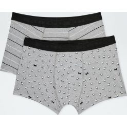 Komplet 2 par bokserek we wzory. Szare bokserki męskie Pull&Bear, bez wzorów. Za 59,90 zł.