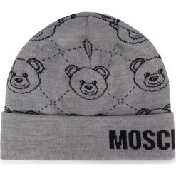 Czapka MOSCHINO - 60042 M5295 014. Szare czapki damskie MOSCHINO, z wełny. W wyprzedaży za 229,00 zł.