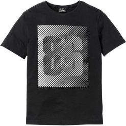 T-shirt bonprix czarny. Czarne koszulki męskie bonprix, xl, z nadrukiem, bez kołnierzyka. Za 37,99 zł.