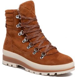 Trapery TAMARIS - 1-25804-33 Cognac 305. Pomarańczowe trapery damskie Tamaris, ze skóry, bez obcasa, bez zapięcia. W wyprzedaży za 319,00 zł.