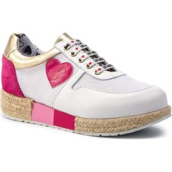 Espadryle LOVE MOSCHINO - JA15273G07JP110B Bia/Bian/Fuxia. Różowe espadryle damskie Love Moschino, bez wzorów, ze skóry, bez obcasa, na płaskiej podeszwie. Za 959,00 zł.