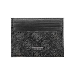 Etui na karty w kolorze czarnym - (S)10 x (W)7 cm. Czarne portfele męskie Guess, bez wzorów, ze skóry. W wyprzedaży za 179,95 zł.