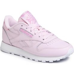 Buty Reebok - Cl Lthr EG1093 Pixpnk/White/Jaspnk. Różowe półbuty damskie Reebok, bez wzorów, ze skóry ekologicznej, bez obcasa, na płaskiej podeszwie, bez zapięcia. Za 329,00 zł.