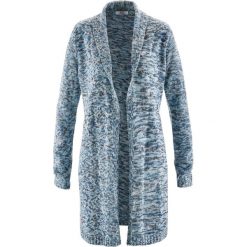 Długi sweter rozpinany, długi rękaw bonprix szaroniebieski melanż. Niebieskie kardigany damskie marki bonprix, melanż. Za 54,99 zł.