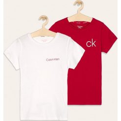 Calvin Klein Underwear - T-shirt dziecięcy 128-176 cm (2-pack). Bluzki dziewczęce Calvin Klein Underwear, bez wzorów, z elastanu, z okrągłym kołnierzem, z krótkim rękawem, krótkie, bez kaptura. W wyprzedaży za 99,90 zł.