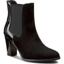 Botki SAGAN - 2805 Czarny Welur/Czarny Lakier. Czarne buty zimowe damskie marki Sagan, z gumy. W wyprzedaży za 249,00 zł.