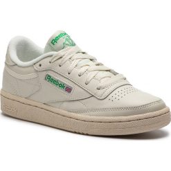 Buty Reebok - Club C 85 BS8242 Chalk/Green/White/Red. Brązowe półbuty damskie Reebok, na co dzień, bez wzorów, ze skóry, bez obcasa, na płaskiej podeszwie, bez zapięcia. Za 399,00 zł.