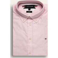 Tommy Hilfiger - Koszula. Różowe koszule męskie TOMMY HILFIGER, s, bez wzorów, z bawełny, eleganckie, button down, z krótkim rękawem. Za 299,90 zł.