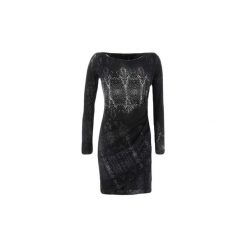 Sukienki krótkie Desigual VEST BONNIE. Czarne sukienki damskie Desigual, xl, bez wzorów, bez kołnierzyka, z krótkim rękawem, krótkie, mini. Za 303,28 zł.