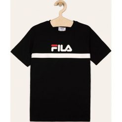 Fila - T-shirt dziecięcy 134-176 cm. Białe bluzki dziewczęce Fila, z nadrukiem, z bawełny, z okrągłym kołnierzem, krótkie. Za 119,90 zł.