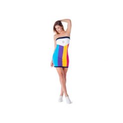 Telescopium Dress (Rainbow). Różowe sukienki damskie OKUAKU, na lato, xl, bez wzorów, z elastanu, bez kołnierzyka, bez rękawów, dopasowane. Za 129,00 zł.