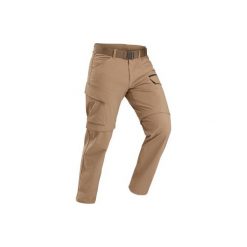 Spodnie trekkingowe - TRAVEL 500 2w1 - męskie. Pomarańczowe spodnie męskie FORCLAZ, m, bez wzorów, z elastanu. Za 219,99 zł.
